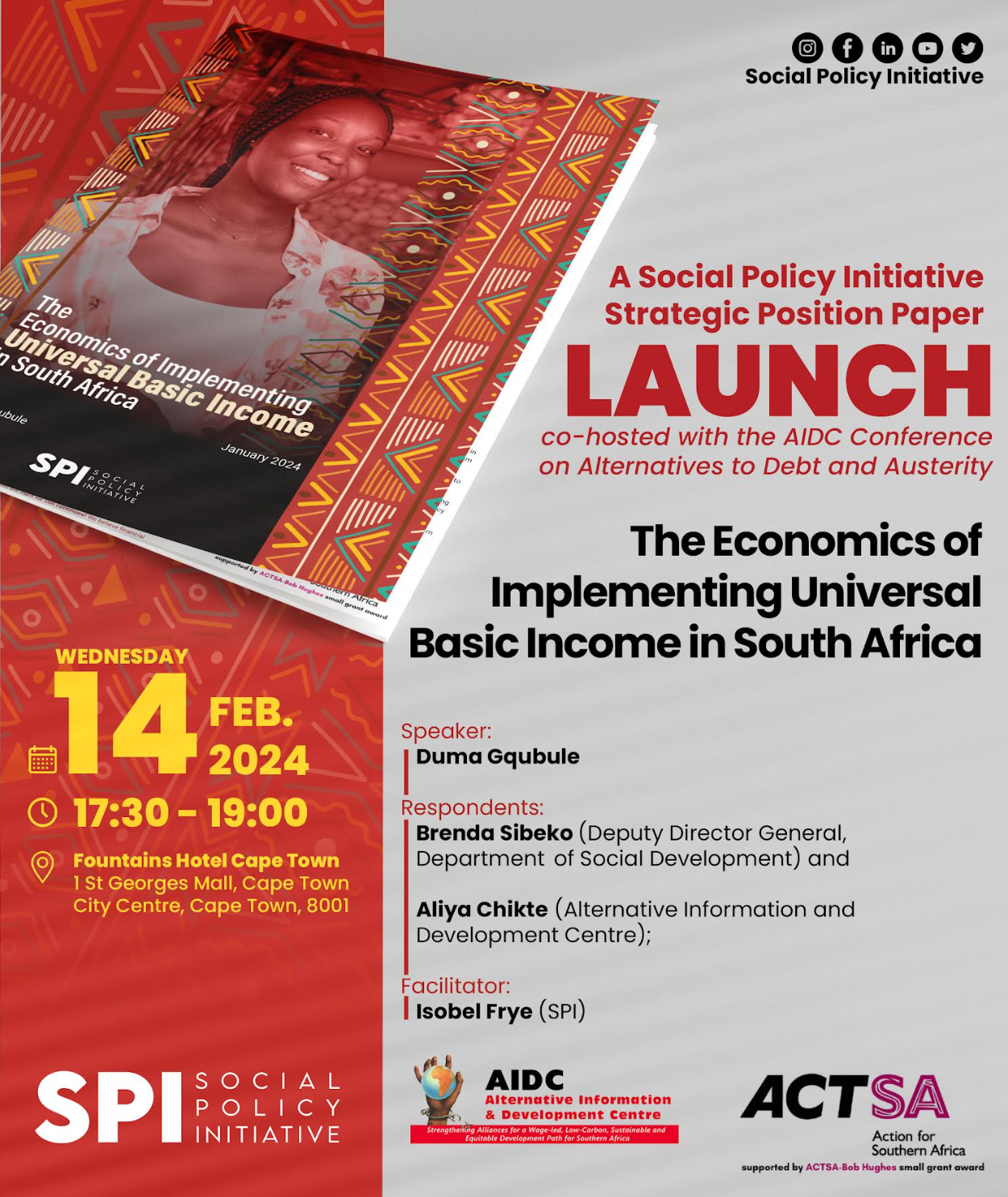 Launch of new report titled “The Economics of Implementing Basic Income in South Africa”